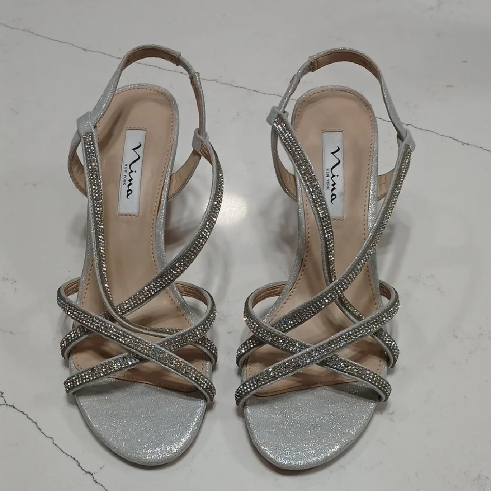Nina Silver Strappy Women's Sandals